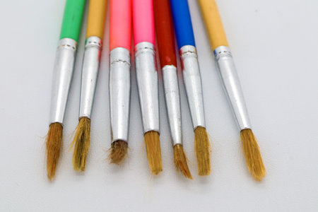 Brush for painting white isolated colorの写真素材