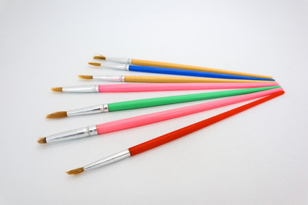 Brush for painting white isolated colorの写真素材