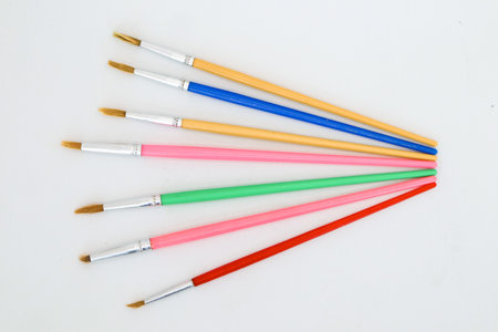 Brush for painting white isolated colorの写真素材