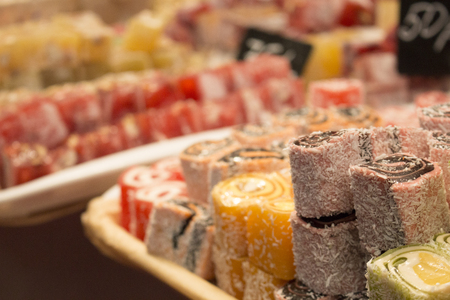 Asian sweets close up,Turkish delightの写真素材