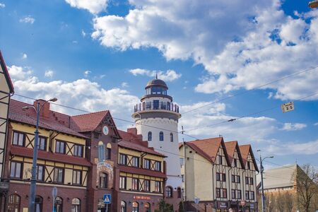 Kaliningrad 2019. new building .the fishing village.built in the old styleのeditorial素材