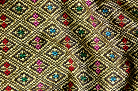 texture of thai style fabricの写真素材