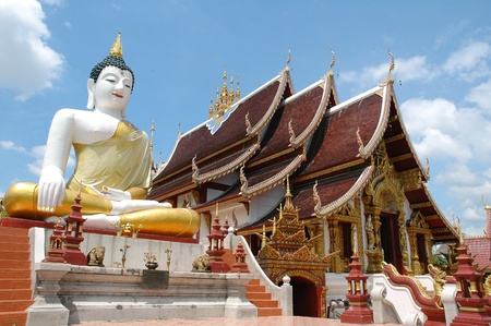 big buddha and churchの写真素材