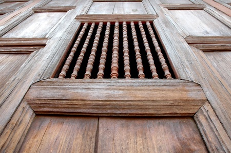 old wooden church windowの写真素材