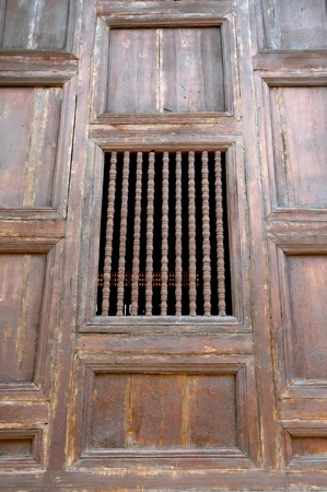 old wooden church windowの写真素材