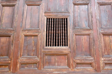 old wooden church windowの写真素材