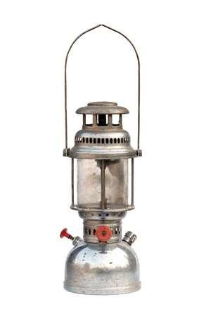 vintage kerosene lamp isolated on white backgroundの写真素材