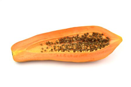 Papaya isolated on white background の写真素材
