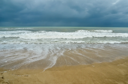 tropical beach in monsoon seasonの写真素材