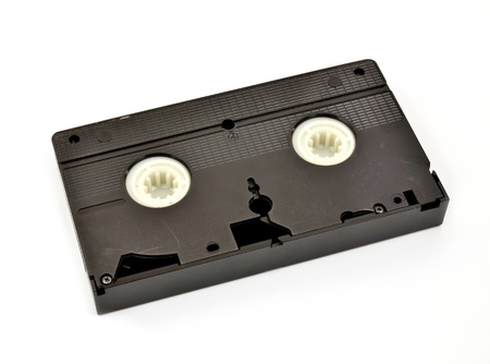 Old  vhs video cassette isolated on white backgroundの写真素材