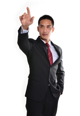 worry business man isolated on white backgroundの写真素材