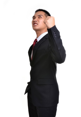 worry business man isolated on white backgroundの写真素材