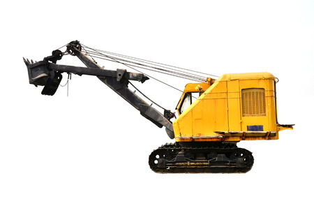 coal mine excavator vehicle isolated on white の写真素材