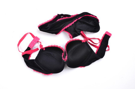 unwashed sexy female underwear on white backgroundの写真素材