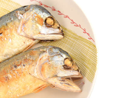 mackerel fried on a dish (thai food)の写真素材