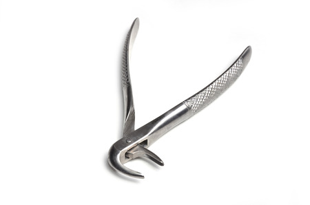 Surgical instruments isolated on white backgroundの写真素材