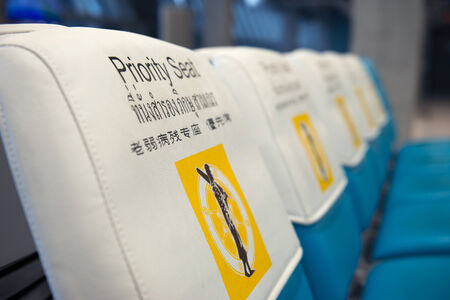 priority seat for monk in airportのeditorial素材