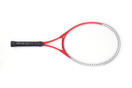 tennis racket isolated on  white backgroundの写真素材