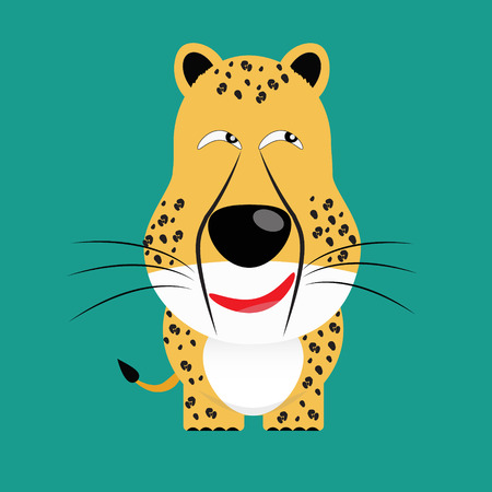 tricky cheetah gartoon character vectorのイラスト素材