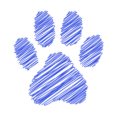 tiger footprint with striped on white backgroundのイラスト素材