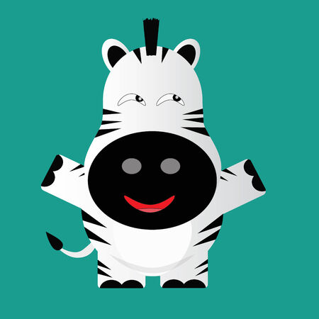 tricky zeebra gartoon character vectorのイラスト素材