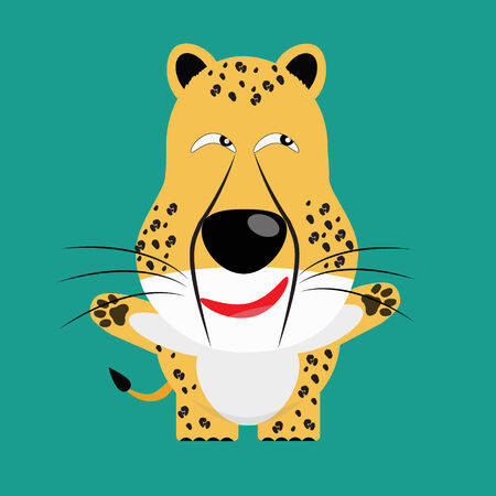 tricky cheetah gartoon character vectorのイラスト素材