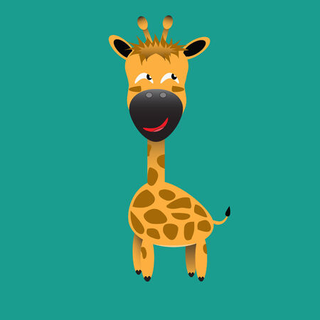 tricky giraffe gartoon character vectorのイラスト素材