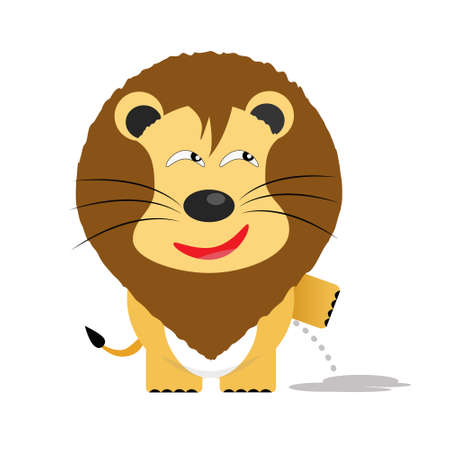 tricky lion gartoon character vectorのイラスト素材