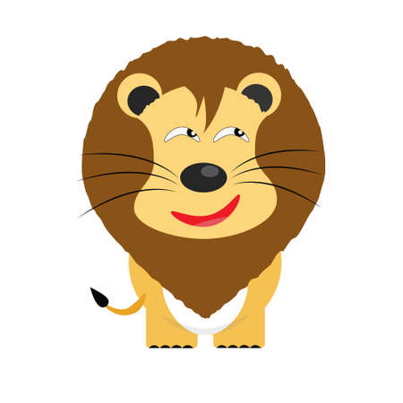 tricky lion gartoon character vectorのイラスト素材