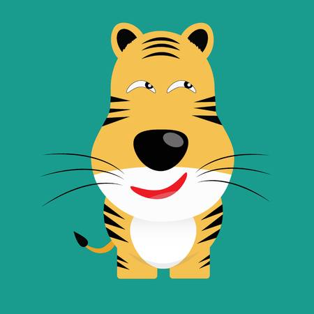 tricky bengal tiger gartoon character vectorのイラスト素材