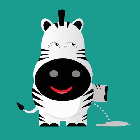 tricky zeebra gartoon character vectorのイラスト素材