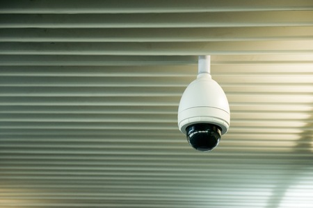 cctv camera hang on the ceilingの写真素材