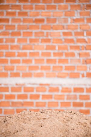 sand and brick wall in backgroundの写真素材