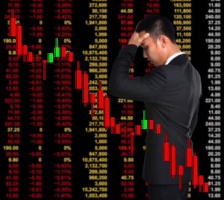 business man in bear market stock investment concept