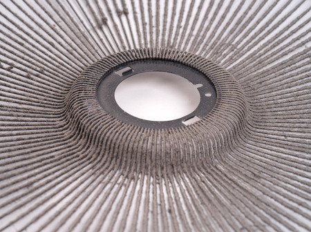 dirty electric fan cause of allergy on white backgroundの写真素材