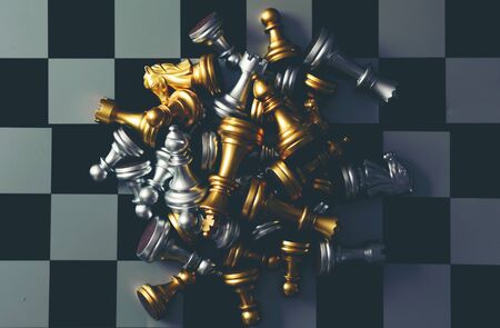 chess board game concept for competition and strategyの写真素材