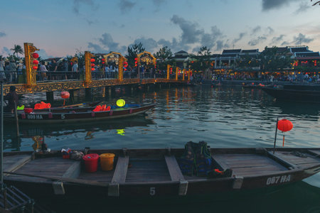 Hoian, Vietnam - 12 January, 2020: Hoi An ancient town, world heritage. Hoi An is one of the most popular destinations in Vietnam.のeditorial素材
