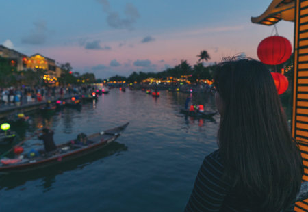 Hoian, Vietnam - 12 January, 2020: Hoi An ancient town, world heritage. Hoi An is one of the most popular destinations in Vietnam.のeditorial素材