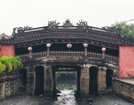 Japanese bridge, Hoian, Vietnam - 12 January, 2020: Hoi An ancient town, world heritage. Hoi An is one of the most popular destinations in Vietnam.のeditorial素材