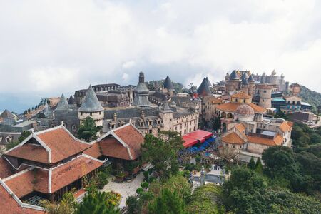Bana hills, Vietnam 11-January-2020 : Bana hills French village, the famous tourist destination of Da Nang, Vietnamのeditorial素材