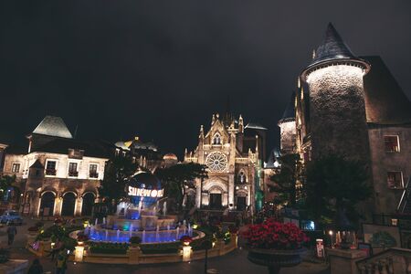 Bana hills, Vietnam 11-January-2020 : Bana hills French village, the famous tourist destination of Da Nang, Vietnamのeditorial素材