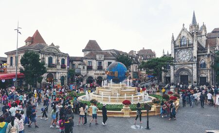 Bana hills, Vietnam 11-January-2020 : Bana hills French village, the famous tourist destination of Da Nang, Vietnamのeditorial素材
