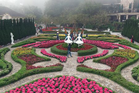 Bana hills, Vietnam 11-January-2020 : Bana hills French village, the famous tourist destination of Da Nang, Vietnamのeditorial素材