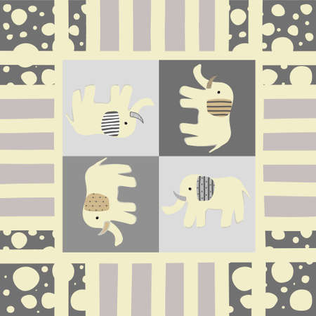 cute elephant animal cartoon characterのイラスト素材