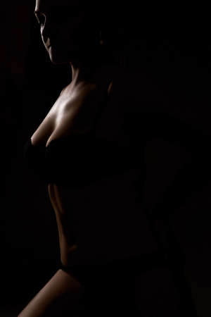 female body in back light art photographyの写真素材