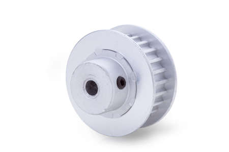 timing pulleys on white の写真素材