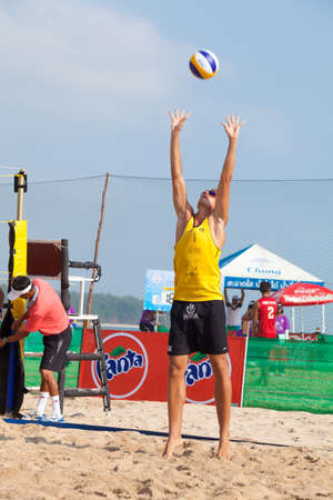Thailand - April, 14: Samila-Chang AVC Beach Volleyball Tour-Samila Open 15th. 14-18 April 2014. Samila beach,Songkhla, Thailandのeditorial素材