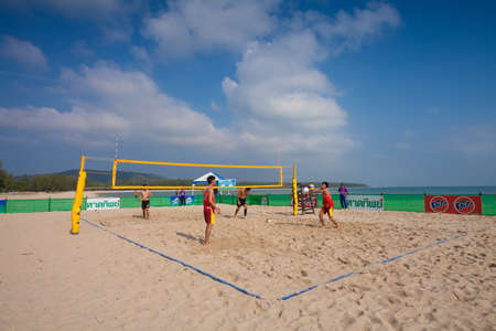 Thailand - April, 14: Samila-Chang AVC Beach Volleyball Tour-Samila Open 15th. 14-18 April 2014. Samila beach,Songkhla, Thailandのeditorial素材
