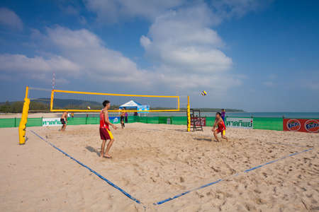 Thailand - April, 14: Samila-Chang AVC Beach Volleyball Tour-Samila Open 15th. 14-18 April 2014. Samila beach,Songkhla, Thailandのeditorial素材