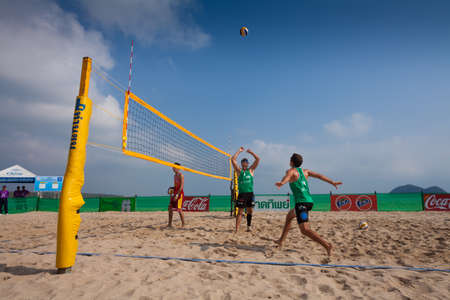 Thailand - April, 14: Samila-Chang AVC Beach Volleyball Tour-Samila Open 15th. 14-18 April 2014. Samila beach,Songkhla, Thailandのeditorial素材